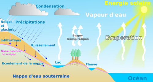 Schéma du cycle naturel de l'eau